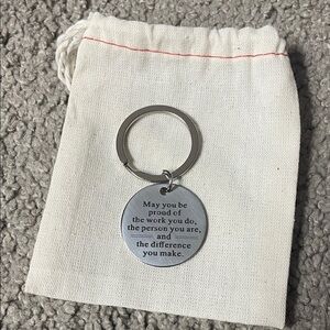 Inspirational Silver Round Keychain NWOT